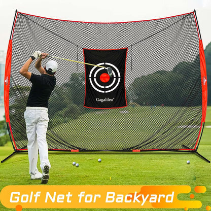 Gagalielo Golf Hitting Net：Professional Practice Accuracy with Target Mat Driving Swing Indoor Outdoor Training Backyard Garage Gift for Golfers