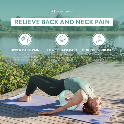 Back Roller & Yoga Wheel - Relieve Lower & Upper Back Pain & Stiffness - Therapeutically Stretch, Mobilize & Decompress Your Spine - Increase Mobility, Flexibility & Alignment