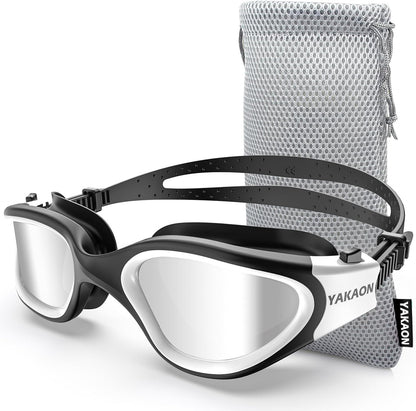 Adult Swimming Goggles - UV Protection, Anti-Glare, Anti-Fog, Anti-Leak, Silicone Strap Clear/Polarized Lenses