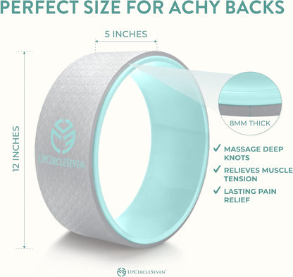 Back Roller & Yoga Wheel - Relieve Lower & Upper Back Pain & Stiffness - Therapeutically Stretch, Mobilize & Decompress Your Spine - Increase Mobility, Flexibility & Alignment