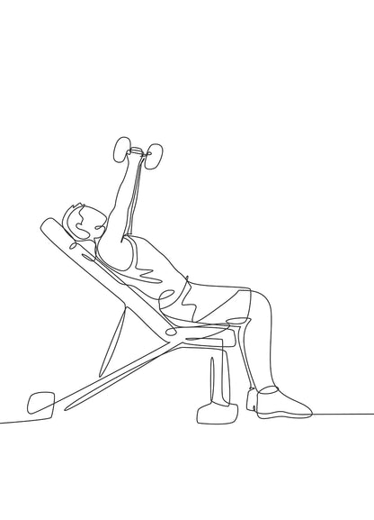 Fitness Line Art Posters and Prints Canvas Painting Motivational Minimalism Wall Art Picture for Gym Workout Room Decor Cuadros