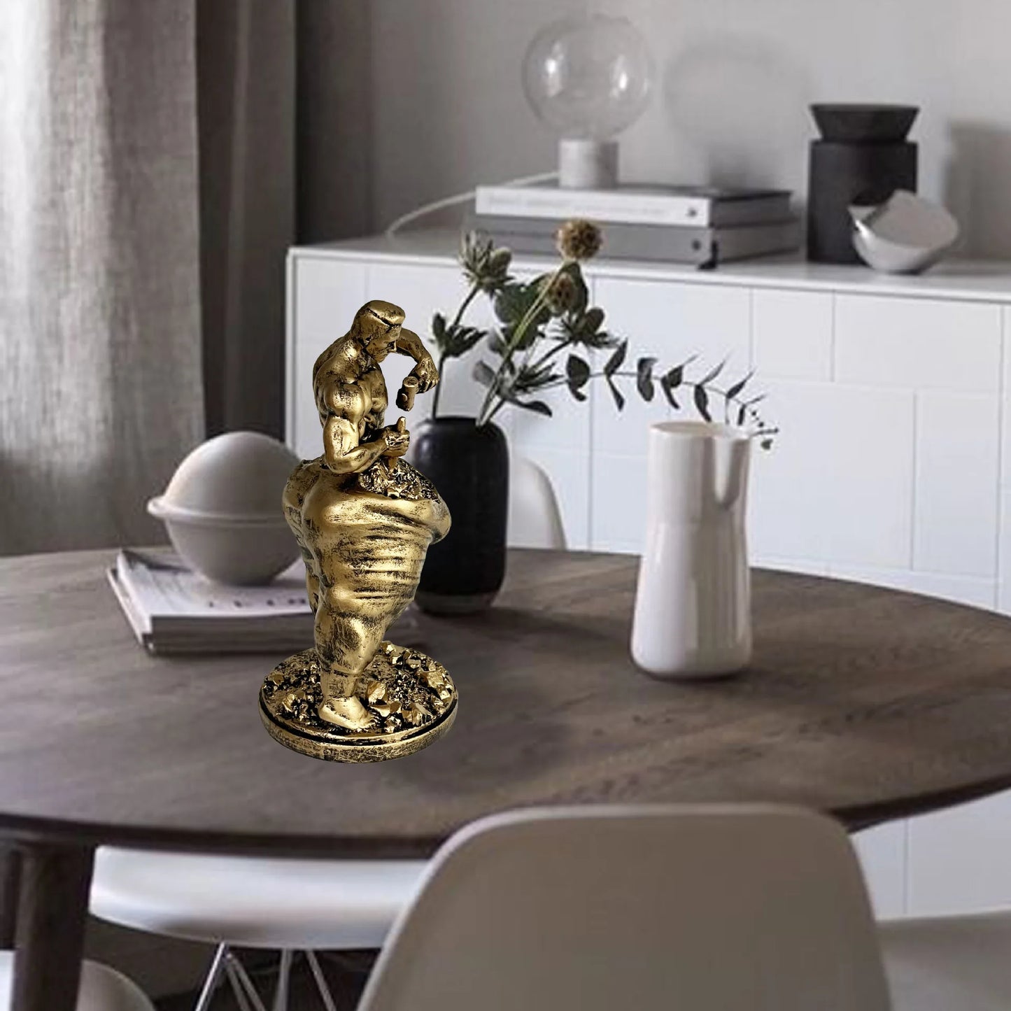 Fitness Muscle Man Statue Office Cafe Gym Tabletop Funny Home Decorative Ornament