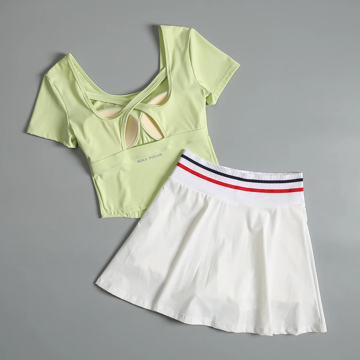 Badminton fitness suit for women in summer high-end sense with chest pad breathable yoga short-sleeved quick-drying running