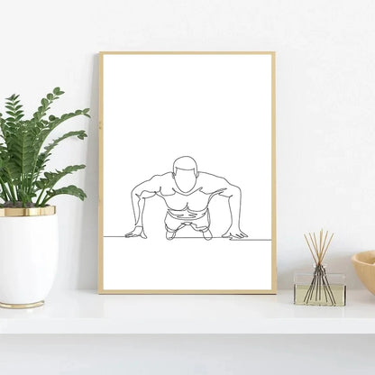 Fitness Line Art Posters and Prints Canvas Painting Motivational Minimalism Wall Art Picture for Gym Workout Room Decor Cuadros