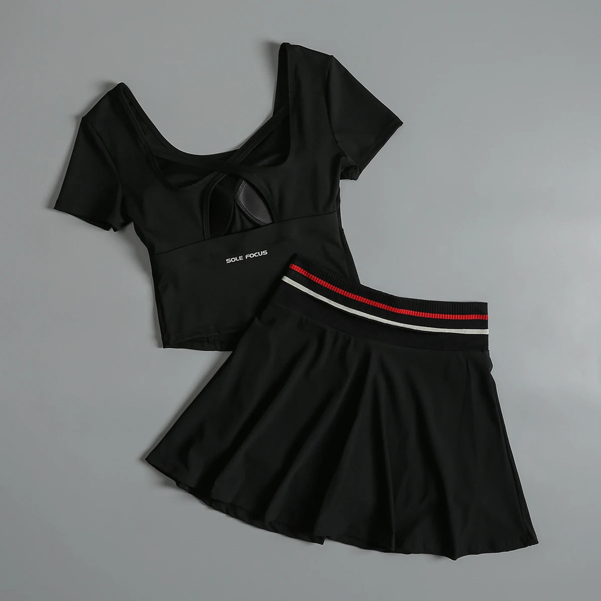 Badminton fitness suit for women in summer high-end sense with chest pad breathable yoga short-sleeved quick-drying running