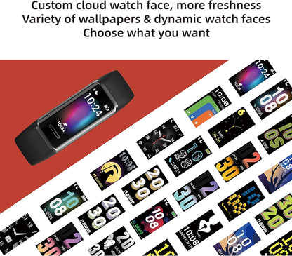 Pulse Veryfit Fitness Tracker Alexa Built-In Heart Rate Spo2 Blood Oxygen Saturation Sleep Monitor Step Counter Running Pedometer 5ATM Waterproof Smart Watch for Men Women (GT Band) (Blue)