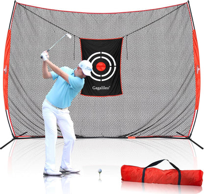 Gagalielo Golf Hitting Net：Professional Practice Accuracy with Target Mat Driving Swing Indoor Outdoor Training Backyard Garage Gift for Golfers