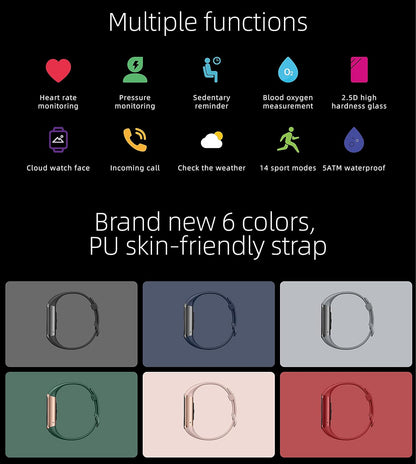 Pulse Veryfit Fitness Tracker Alexa Built-In Heart Rate Spo2 Blood Oxygen Saturation Sleep Monitor Step Counter Running Pedometer 5ATM Waterproof Smart Watch for Men Women (GT Band) (Blue)